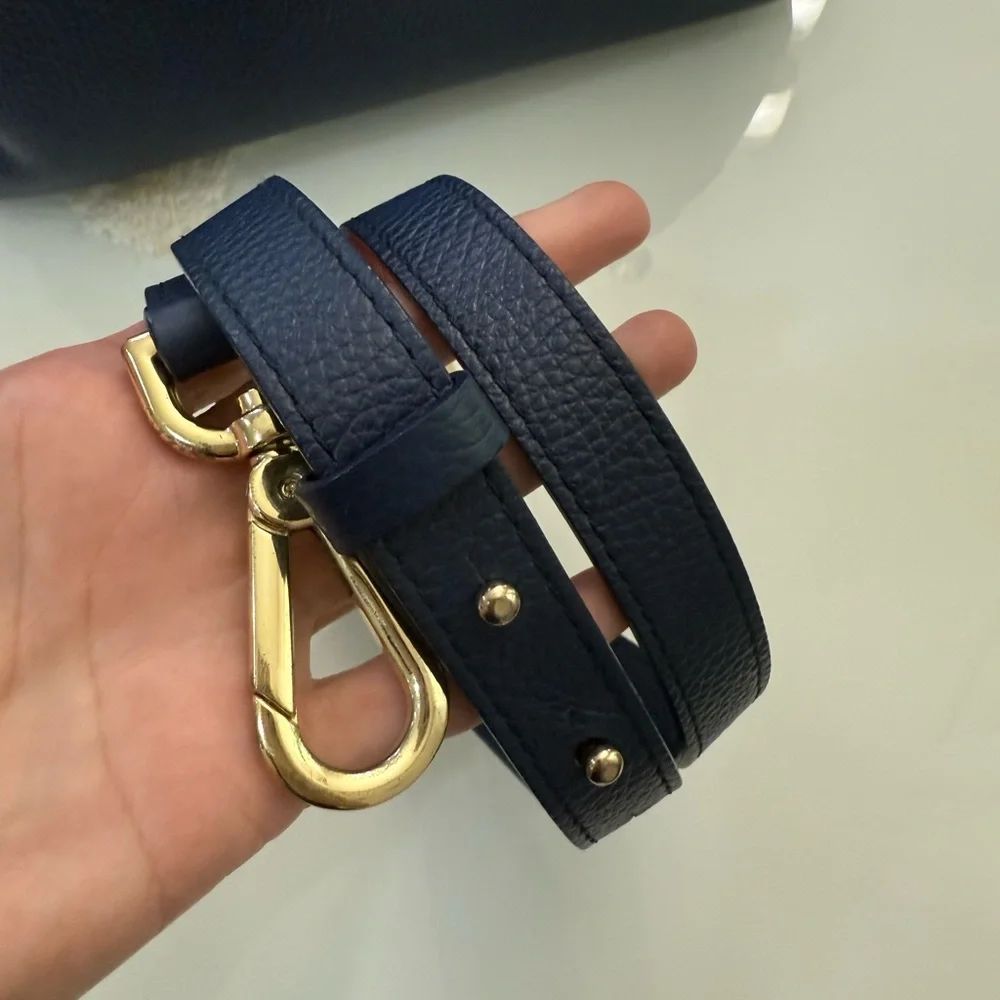 Versace Collection Vitello Handbag Blue Leather with Shoulder Strap and Dust Bag - Picture 13 of 13